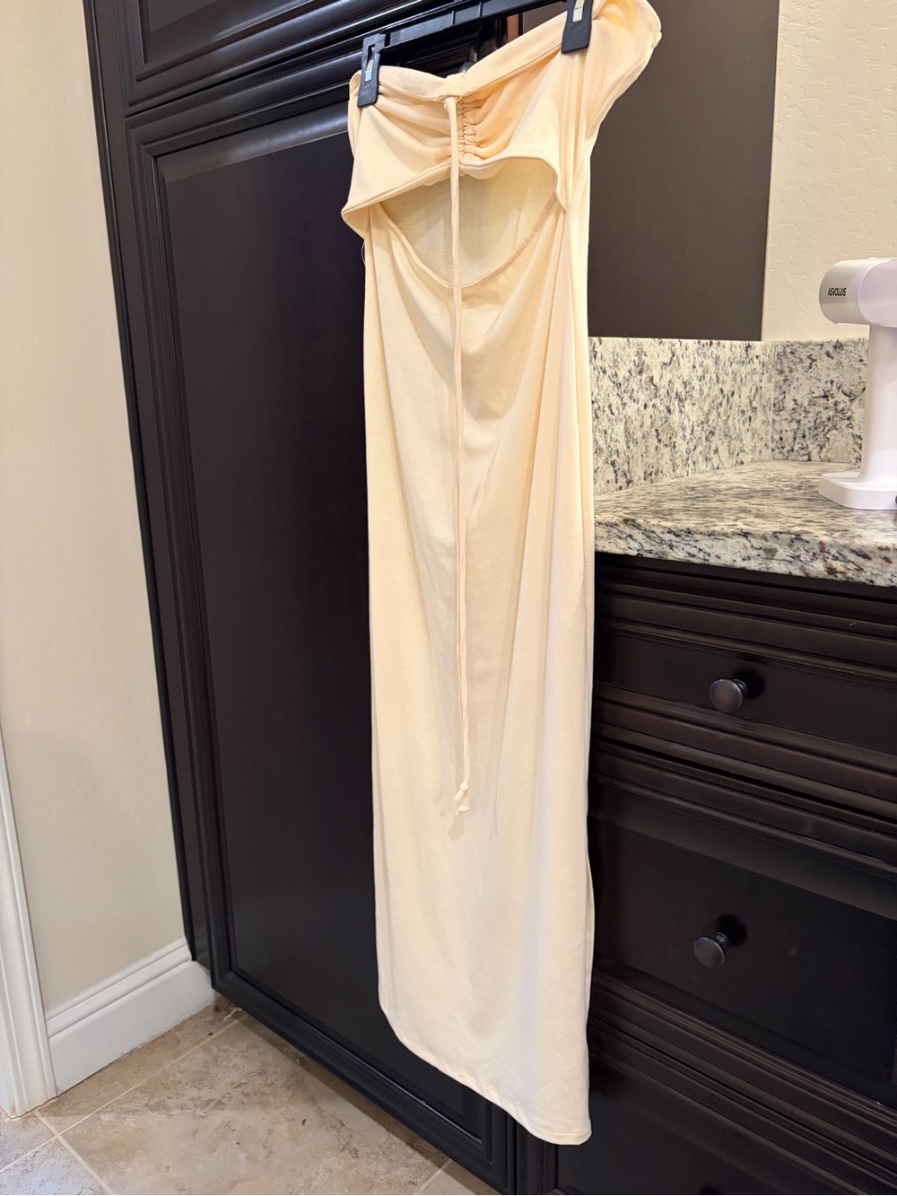 Crescent Strapless Long Nightdress in Cream